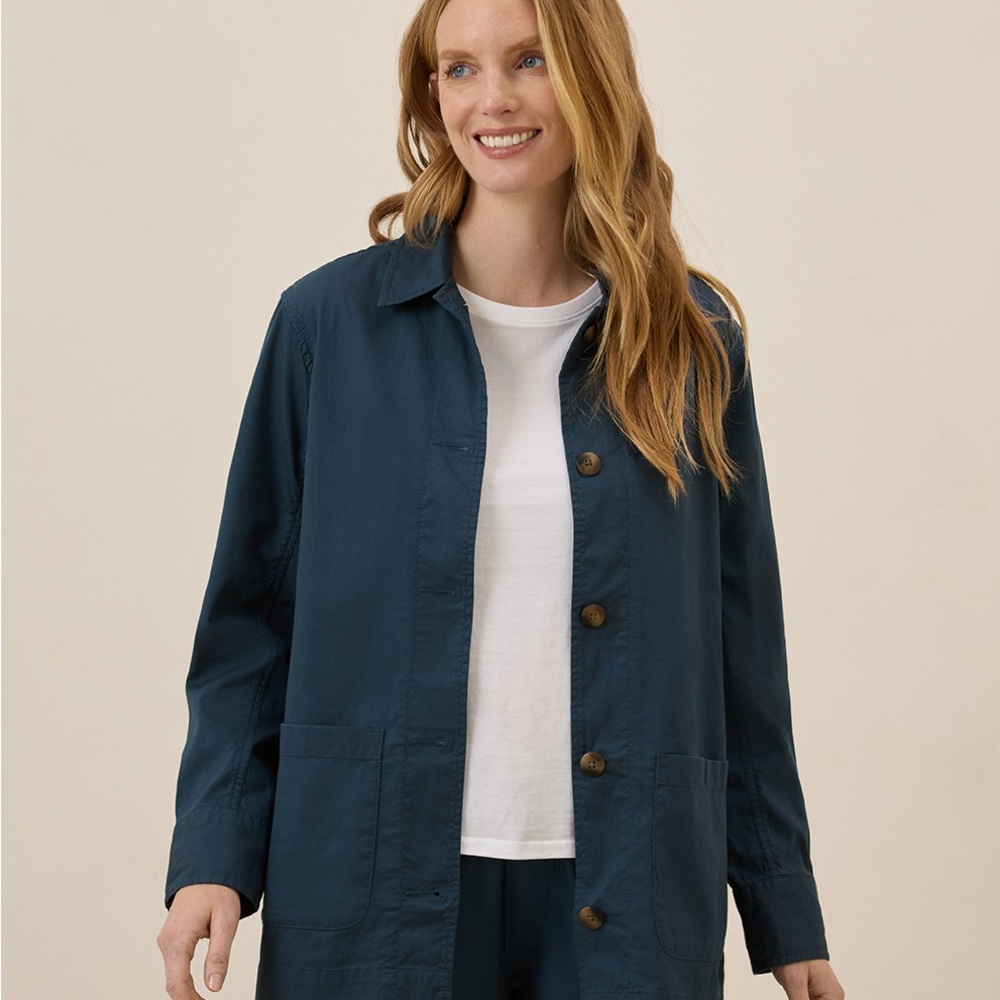 Pact Women's Navy Blue Organic Cotton Jacket
